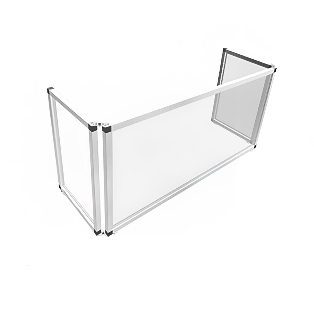 315-MSG4819 3 Sided Folding Sneeze Guard - 48"W x 25"D x 19 1/2"H, Acrylic w/ Alum...