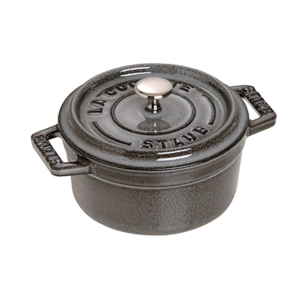 103-1101018 Mini Round La Cocotte w/  1/4 qt Capacity, Enamel Coated Cast Iron, Graphite Grey