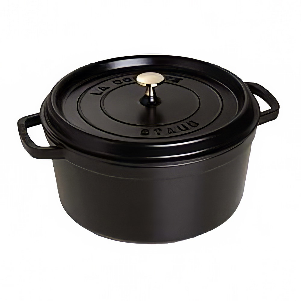 103-1101625 1 1/2 qt Enameled Cast Iron Cocotte w/ Lid, Black Matte