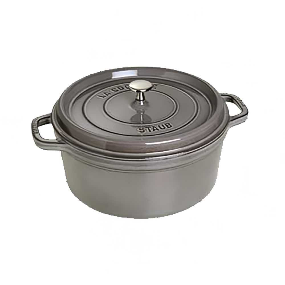 103-1102218 2 3/4 qt Enameled Cast Iron Cocotte w/ Lid, Graphite Gray