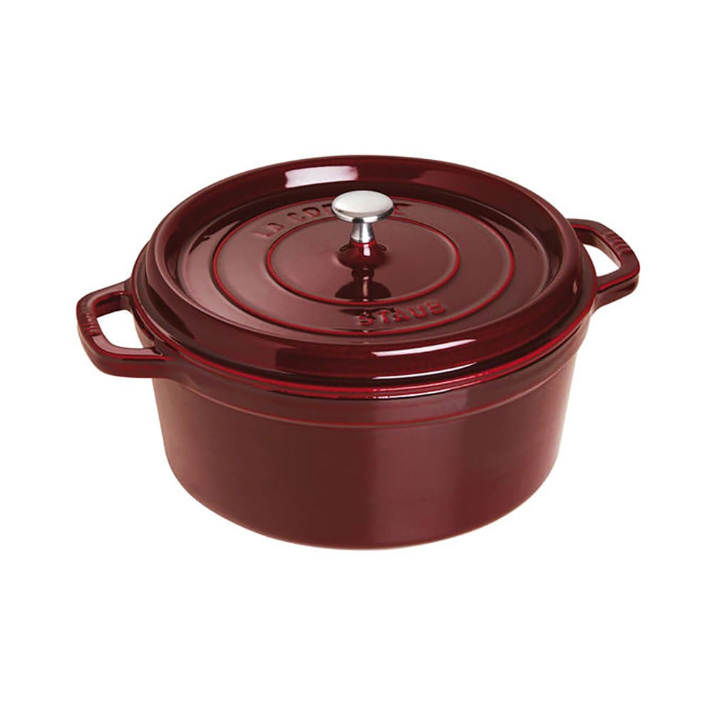 103-1102887 7 qt Enameled Cast Iron Cocotte w/ Lid, Grenadine