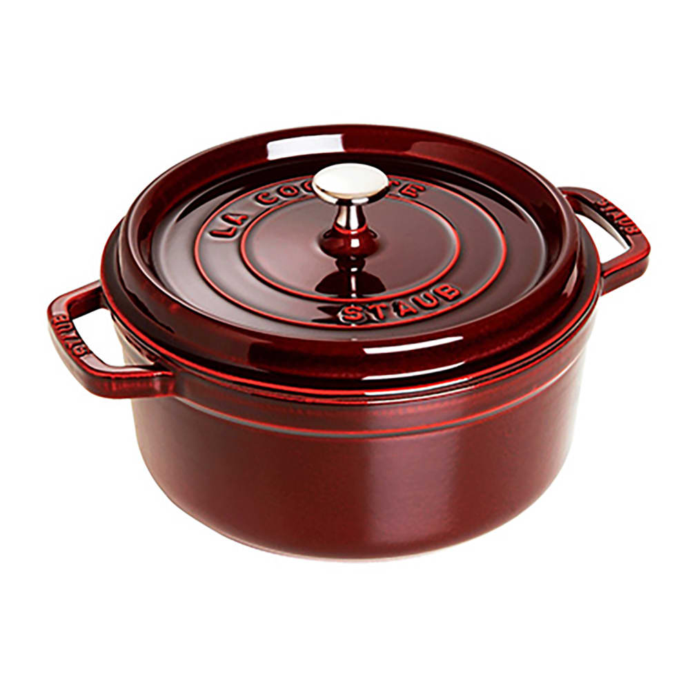 103-1102687 5 1/2 qt Enameled Cast Iron Cocotte w/ Lid, Grenadine