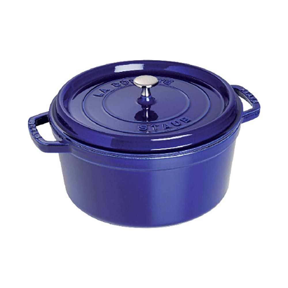 103-1102291 2 3/4 qt Enameled Cast Iron Cocotte w/ Lid, Dark Blue