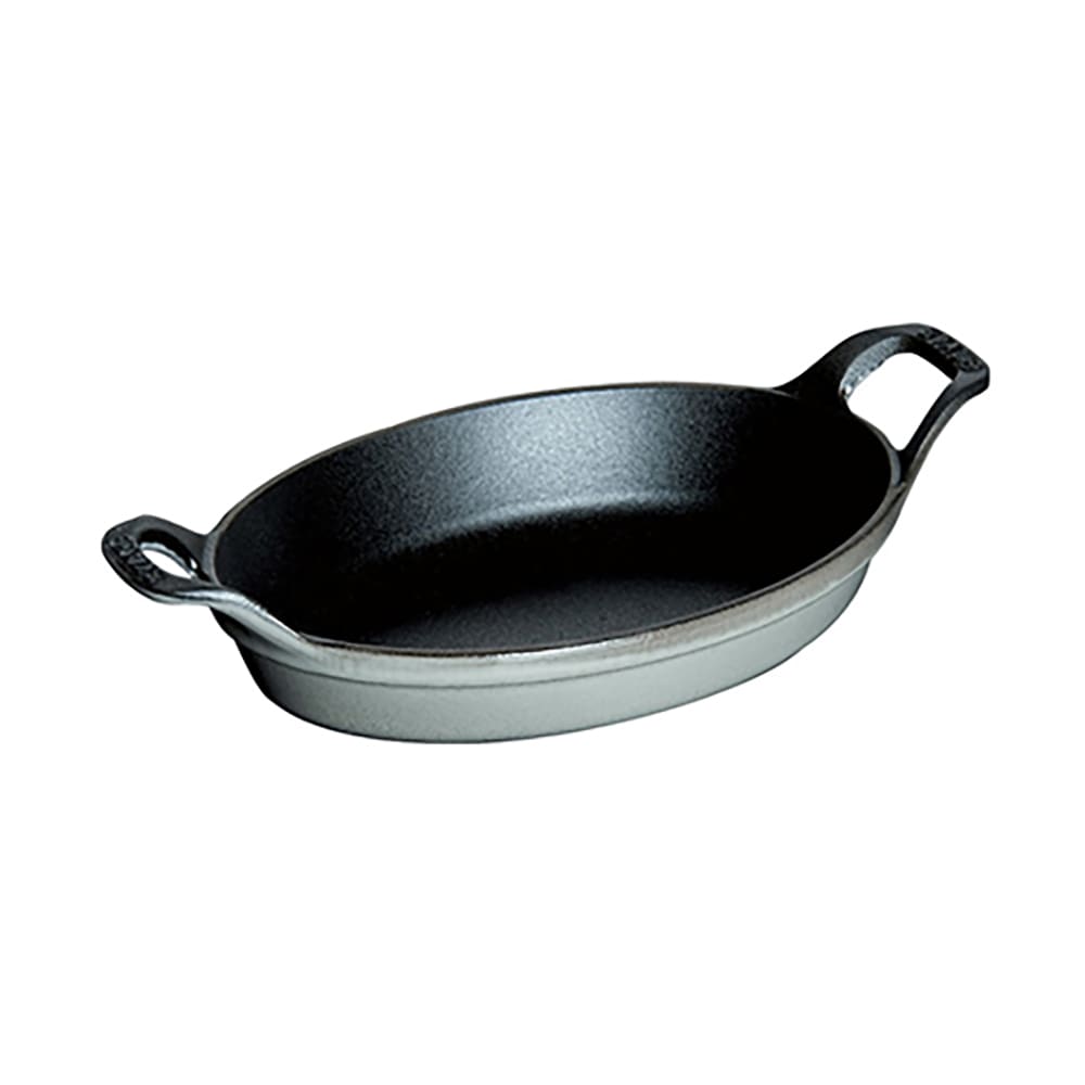 103-1301318 Mini Oval Dish w/ 8-oz Capacity & Enamel Coated Cast Iron, Graphite Grey