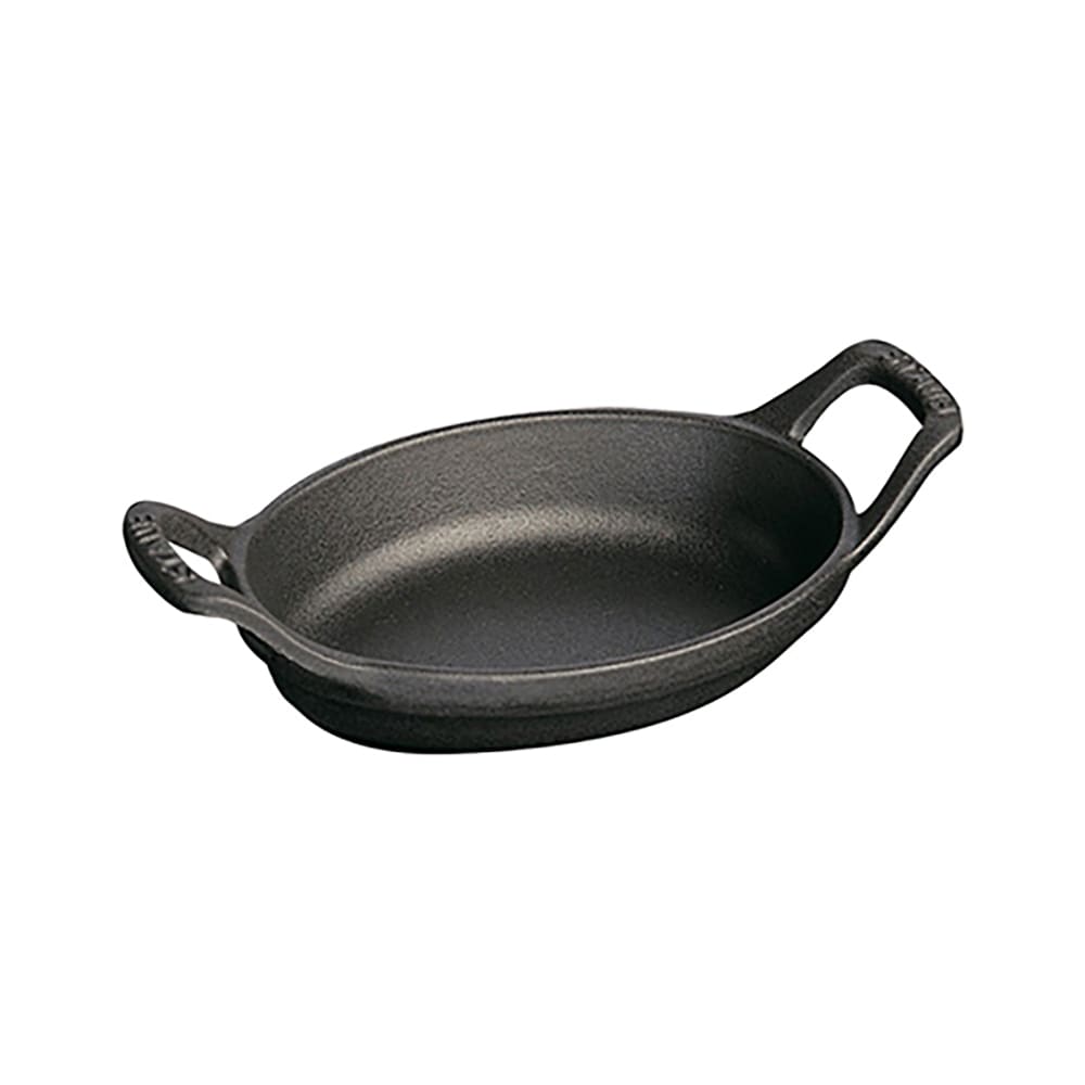 103-1301323 Mini Oval Dish w/ 8-oz Capacity & Enamel Coated Cast Iron, Black Matte