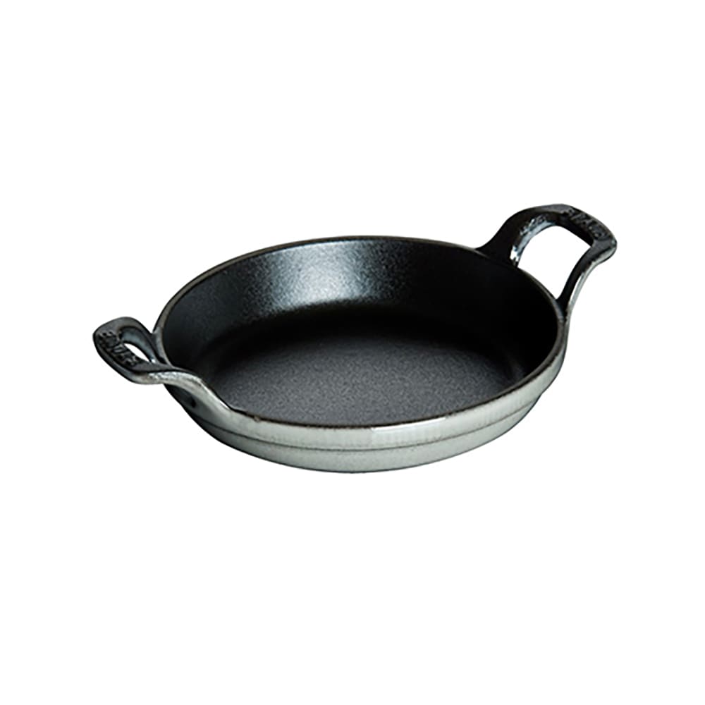 103-1302018 6" Round Roasting Dish w/ .75-qt Capacity & Enameled Cast Iron, Graphite Gre...