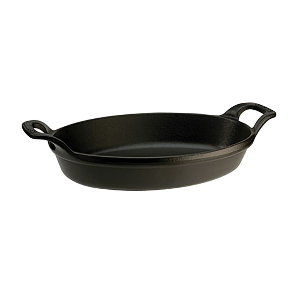 103-1302923 Stackable Oval Dish w/ 1.5-qt Capacity & Enamel Coated Cast Iron, Black Matte