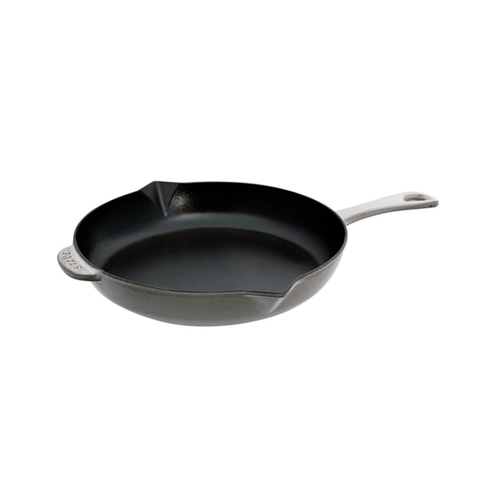 103-1223018 12" Round Enameled Cast Iron Skillet w/ Handles, Graphite Gray