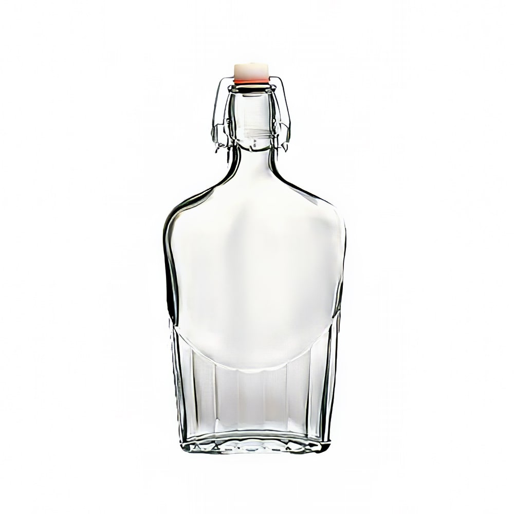 706-4953Q676 8 1/2 oz Swing Top Pocket Flask - Glass, Clear