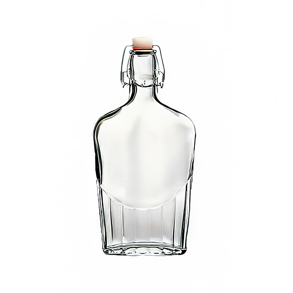 706-4953Q677 17 oz Swing Top Pocket Flask - Glass, Clear