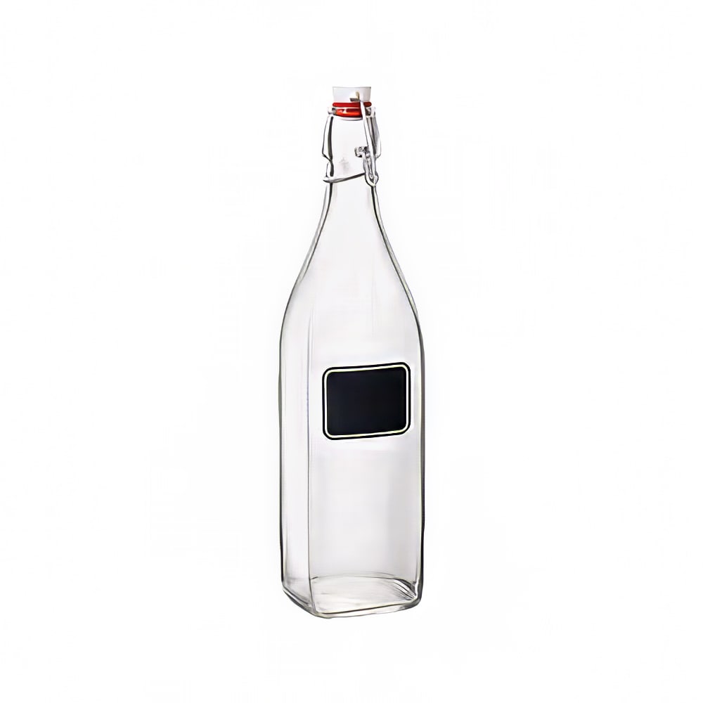 706-4953Q816 8 1/2 oz Chalkboard Swing Top Bottle - Glass, Clear