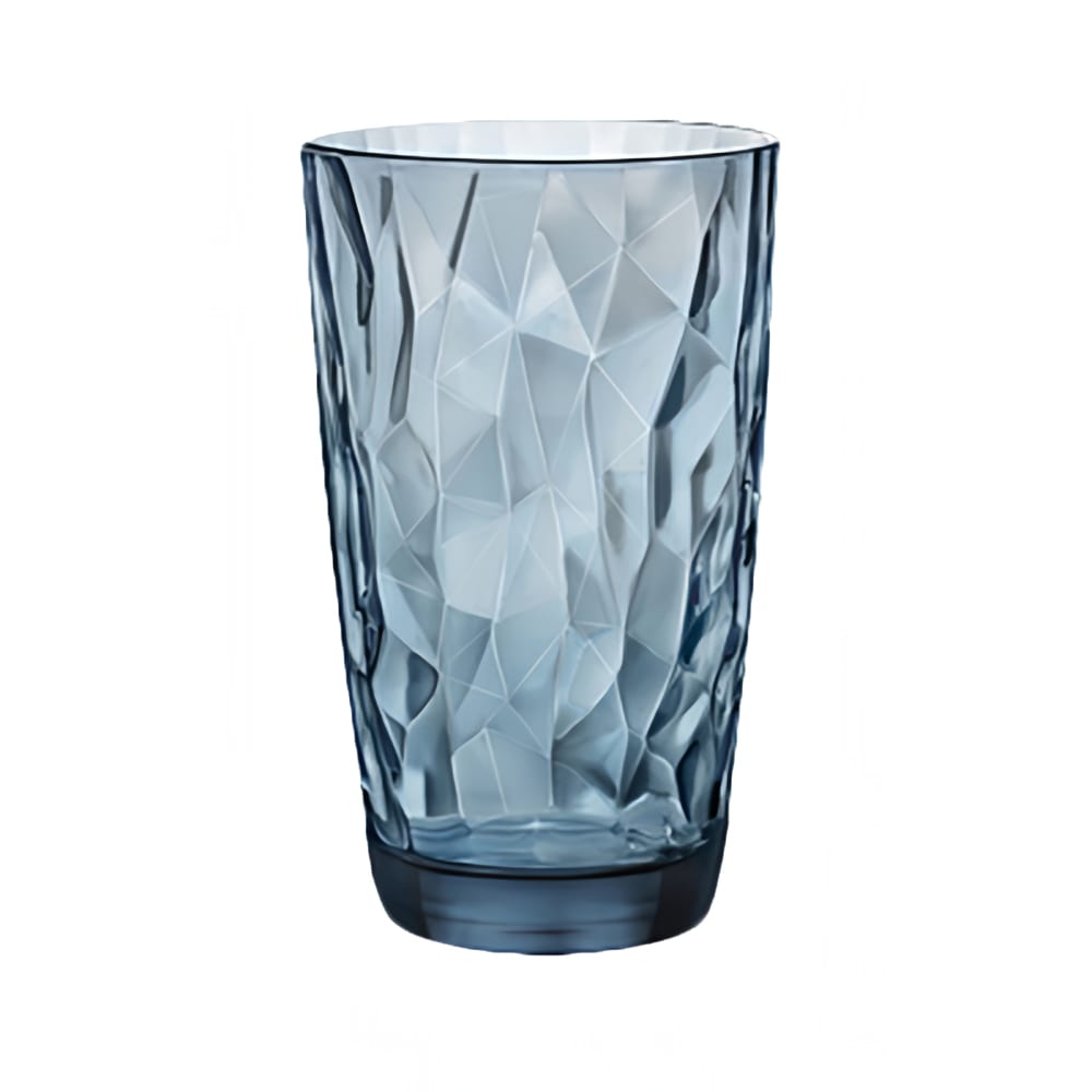 706-4990Q786 15 3/4 oz Diamond Cooler Glass, Ocean Blue