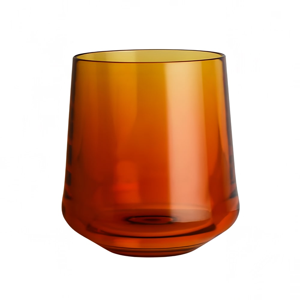706-7042DR011 12 oz Summit Stemless Wine Glass, Plastic, Amber