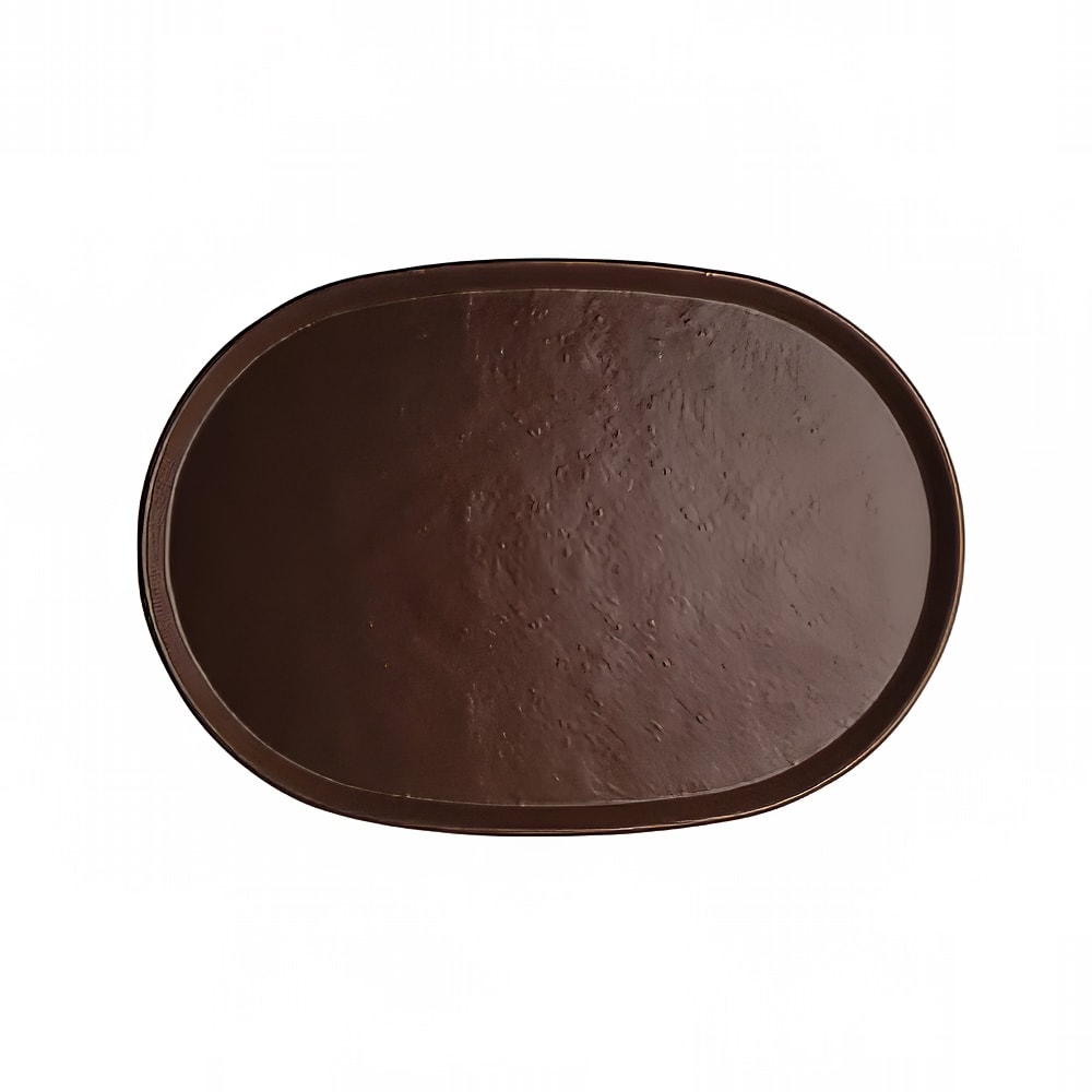 706-7180TM520 17" x 11 3/4" Oval Creations Tray - Melamine, Redwood