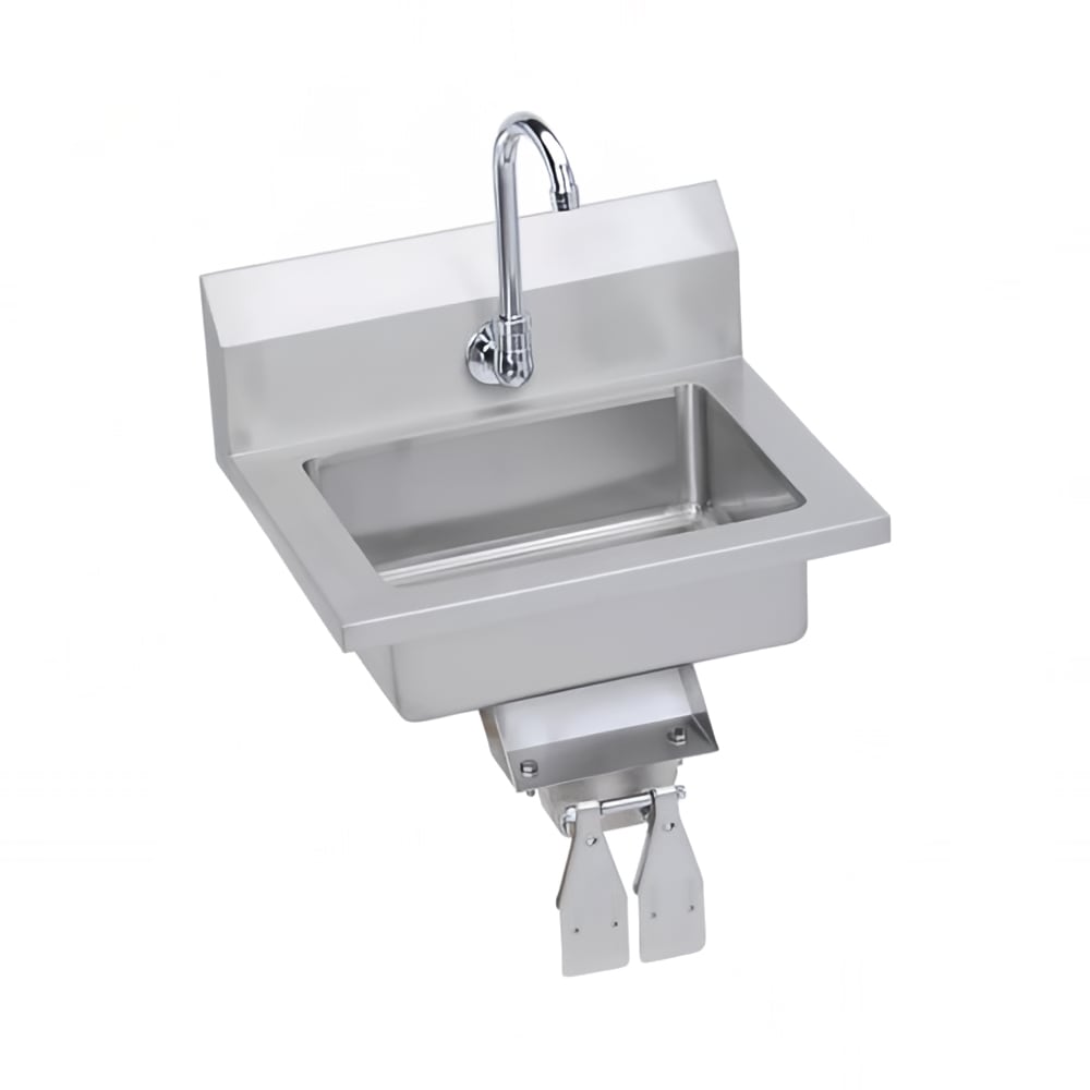 189-EHS18KVX Wall Mount Commercial Hand Sink w/ 14"L x 10"W x 5"D Bowl - Gooseneck...