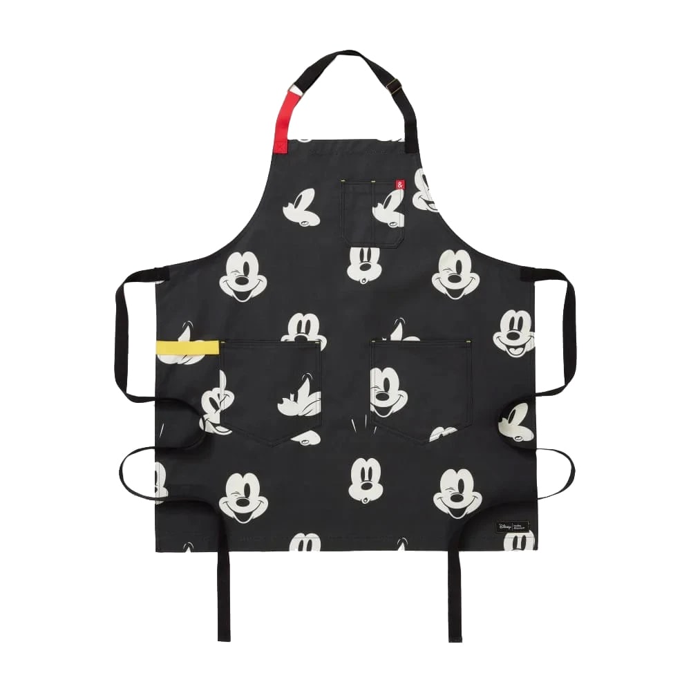 603-HB002050 Full Length Bib Apron w/ (2) Pockets - 33" x 30", Cotton, Mickey Mouse