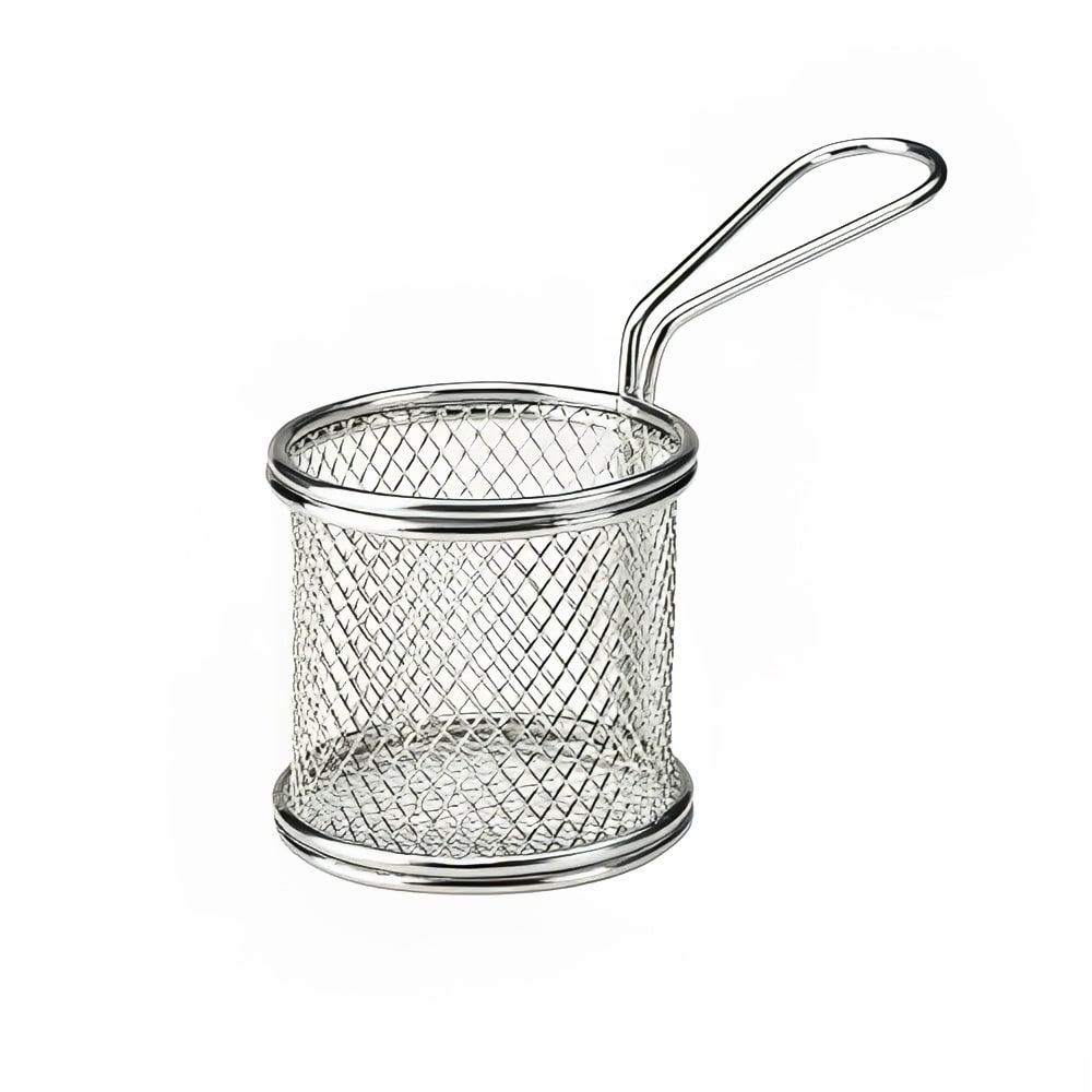 706-GWSVBR09 3 5/8" Round Serving Fry Basket - Stainless Steel