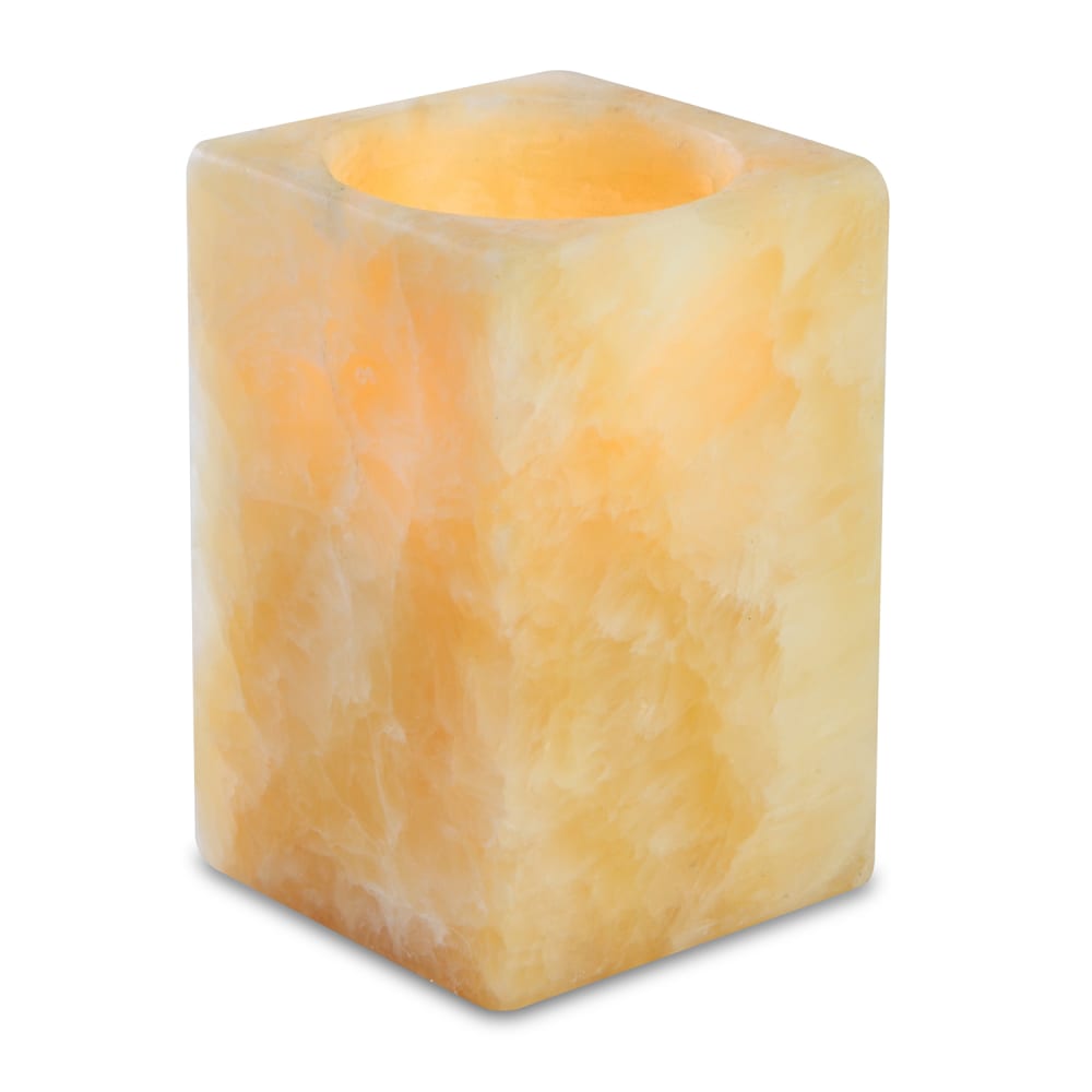 637-80230 Candle Lamp - 2 1/2"L x 2 1/2"W x 3 1/2"H, Alabaster, Beige