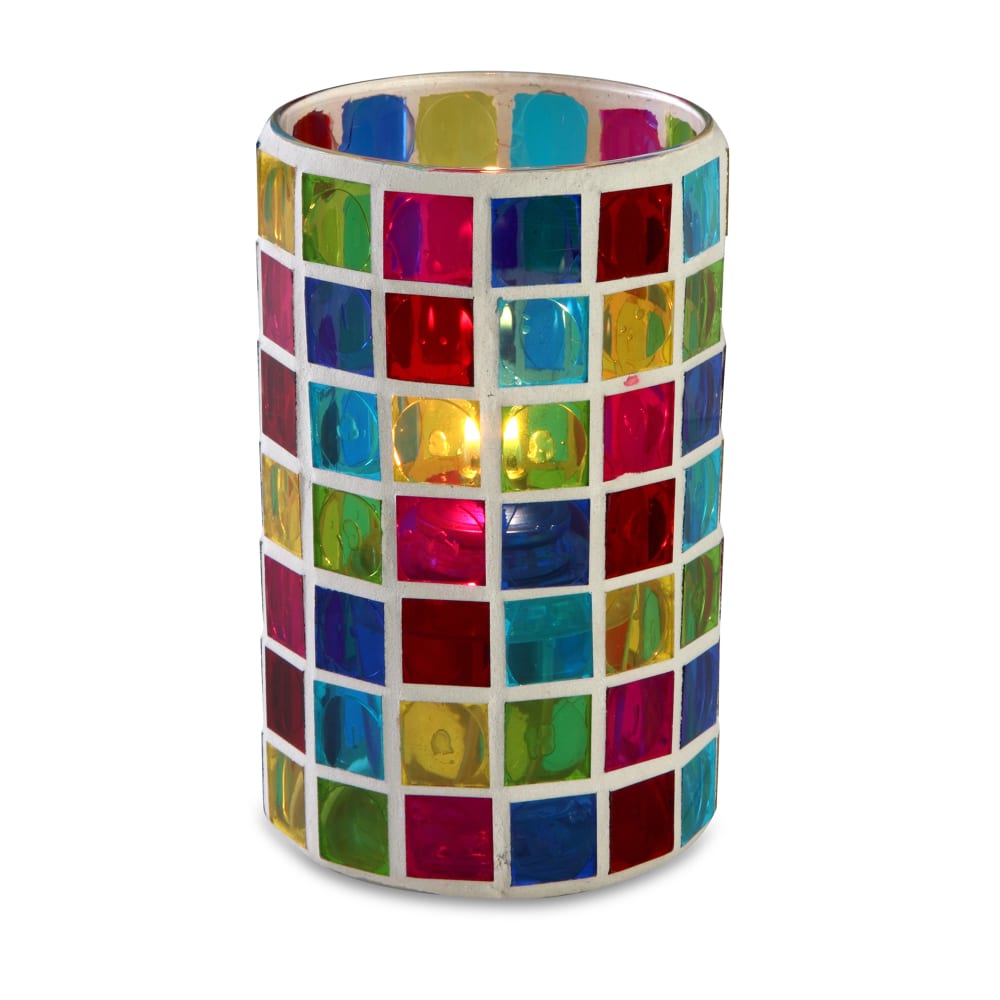 637-80200 Capri Candle Lamp - 3 1/8"D x 4 7/8"H, Glass, Multi Colored
