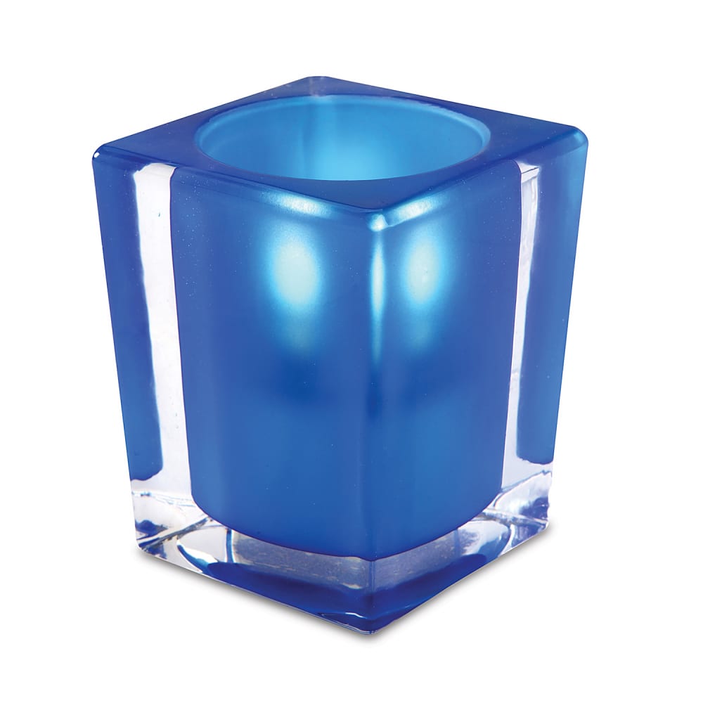 637-80234 Signature Candle Lamp - 3"L x 3"D x 4"H, Glass, Blue