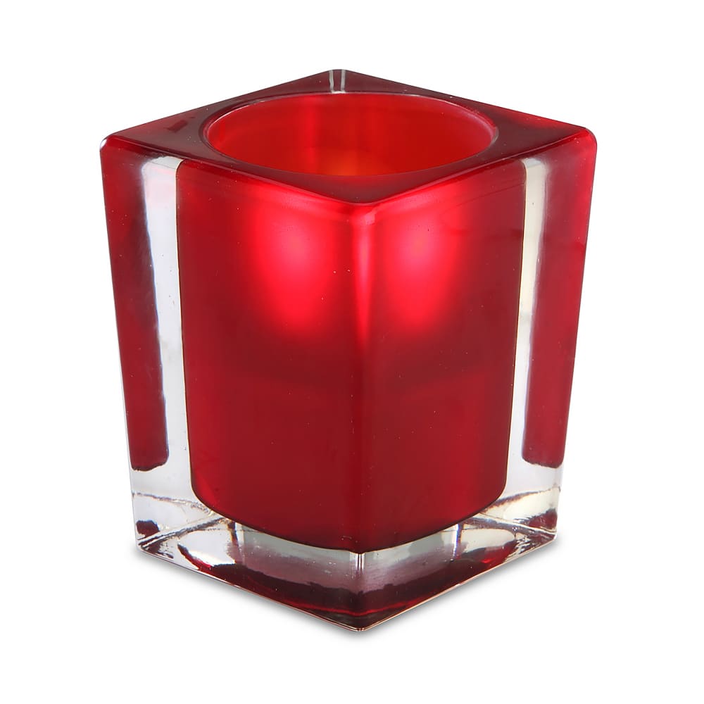 637-80242 Signature Candle Lamp - 3"L x 3"D x 4"H, Glass, Red