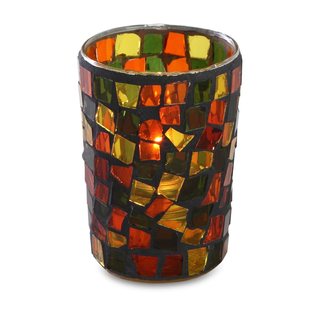 637-80274 Rioja Votive Candle Lamp - 2 3/8"D x 3"H, Glass, Earth Tone Colors