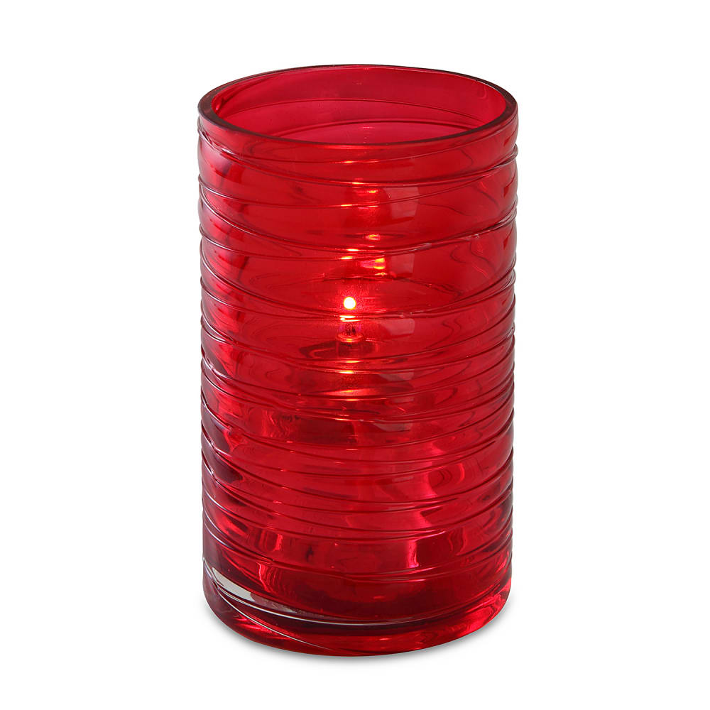 637-80260 Katama Candle Lamp - 3"D x 5"H, Glass, Red