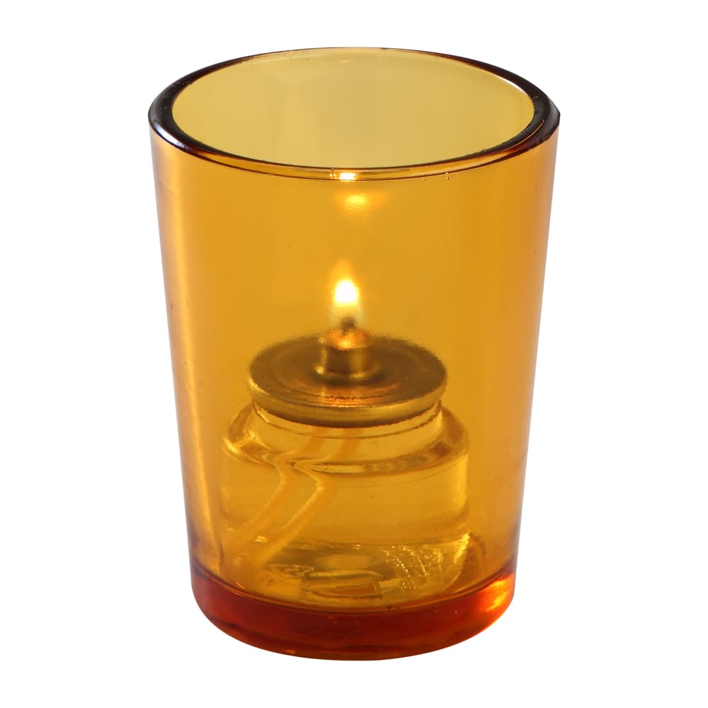 637-80282 Luna Votive Candle Lamp - 2 3/8"D x 3"H, Glass, Amber