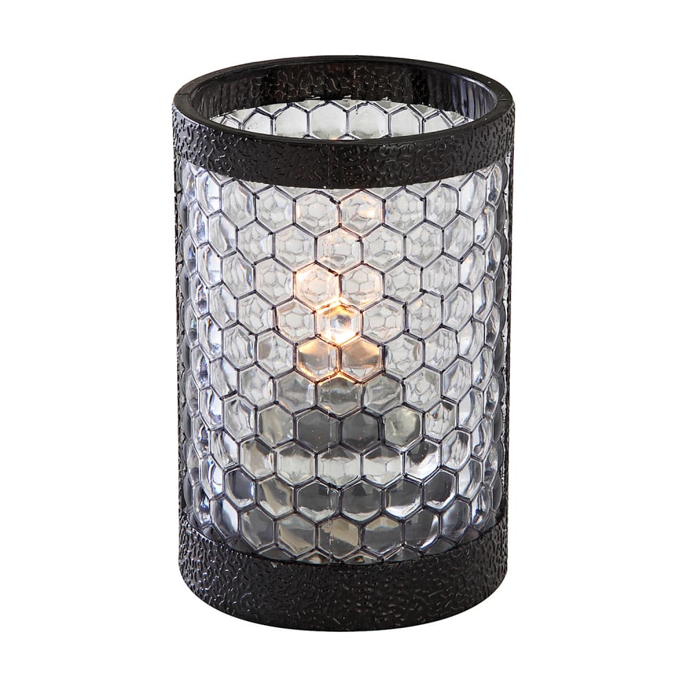 637-80222 Pub Candle Lamp - 3"D x 4 1/2"H, Resin/Plastic, Clear/Black