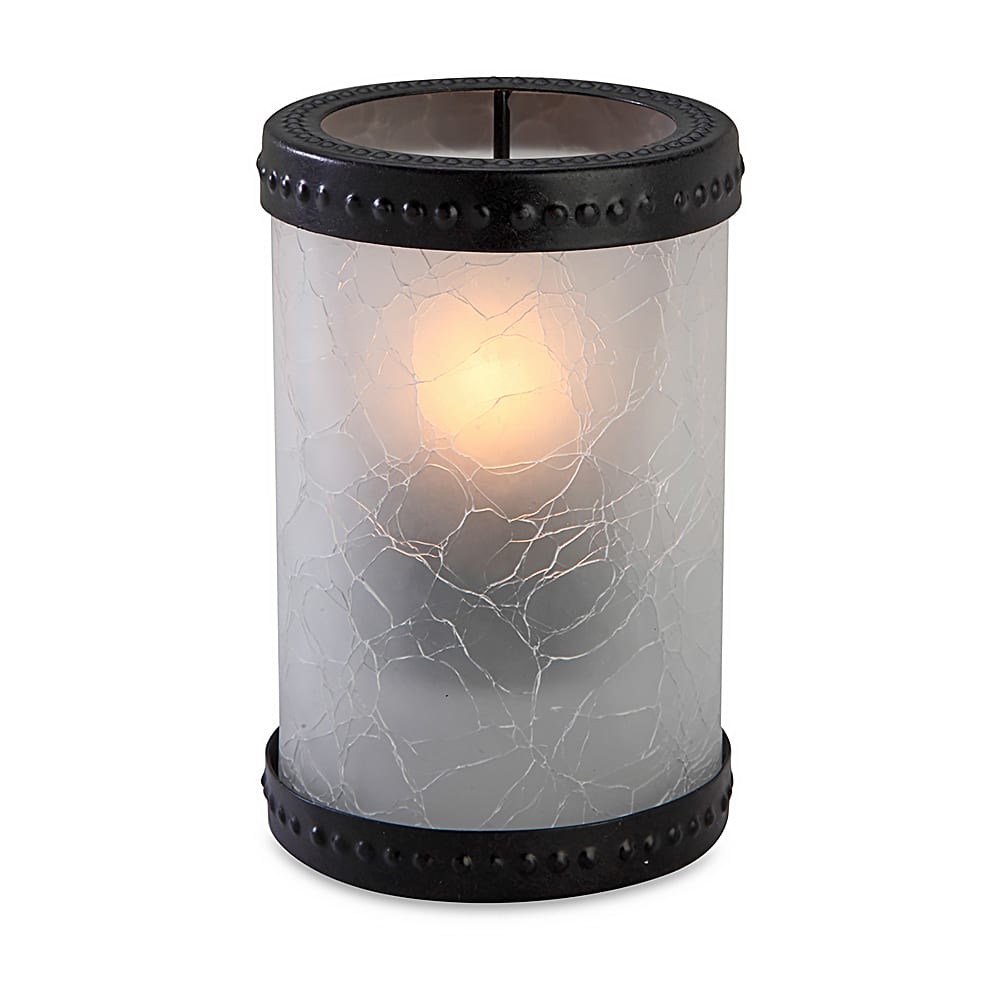 637-80302 Vogue Candle Lamp - 3 1/8"D x 5"H, Glass, Frost/Bronze