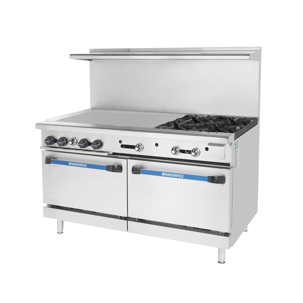 083-TARG36G4BNG 60" 4 Burner Gas Range w/ Griddle & (2) Standard Ovens, Natural Gas
