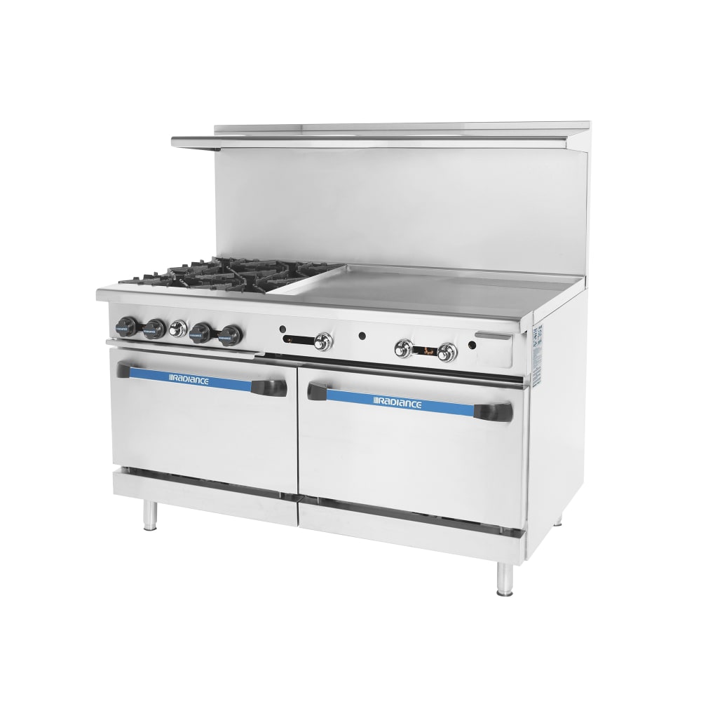 083-TARG4B36GLP 60" 4 Burner Gas Range w/ Griddle & (2) Standard Ovens, Liquid Propane