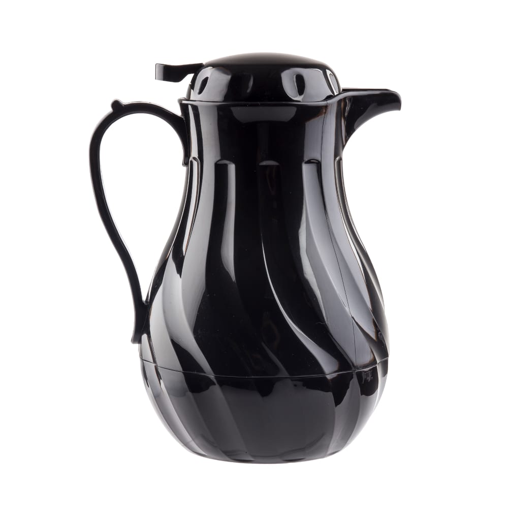 229-1001301 20 oz Beverage Server w/ Push Button Lid - Plastic, Black
