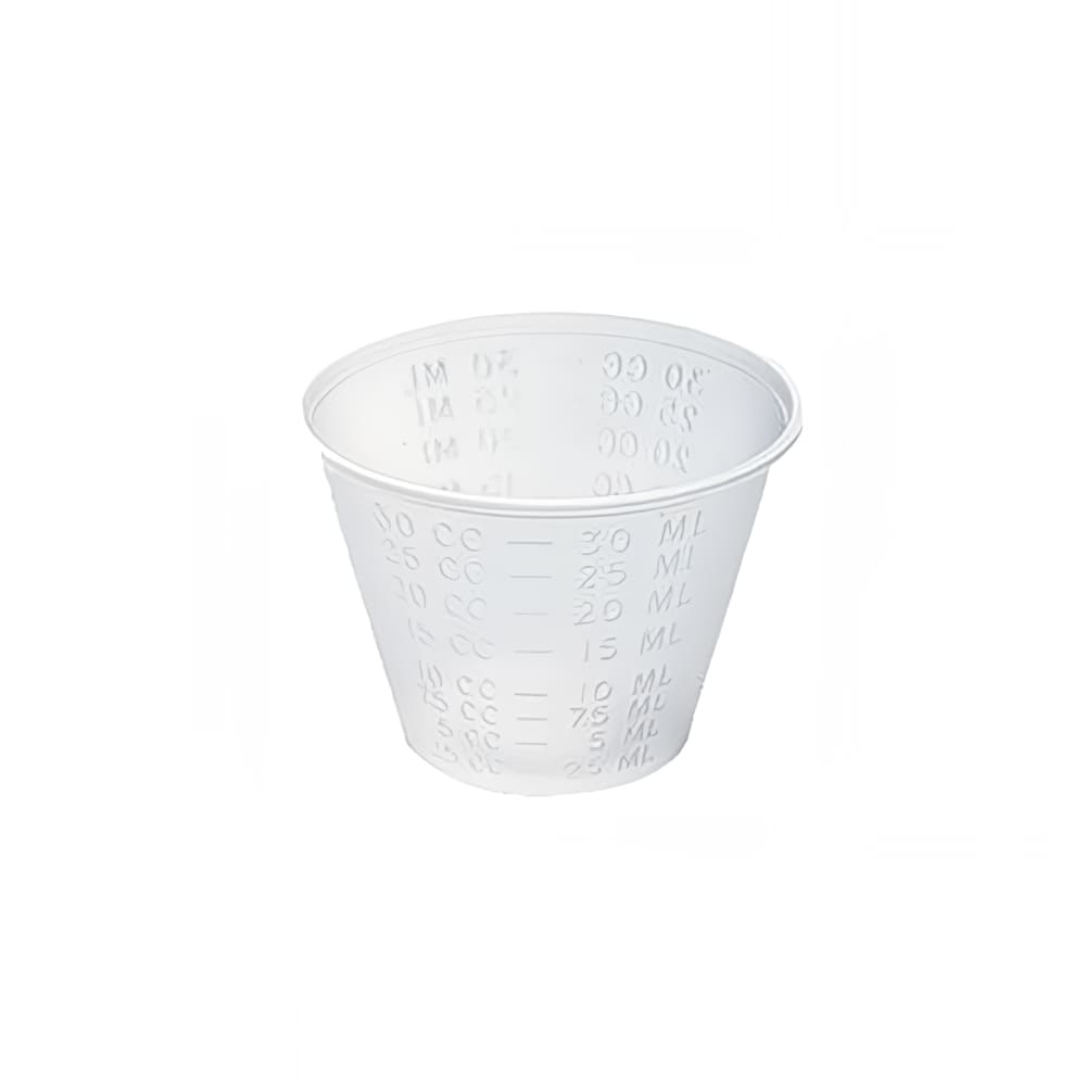 809-1201 1 oz Medicine Cup w/ Gradations - Polypropylene, Translucent