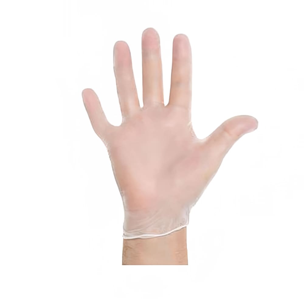 809-4003 Vinyl Exam Glove w/ Beaded Cuff - Powder Free, Clear, Medium