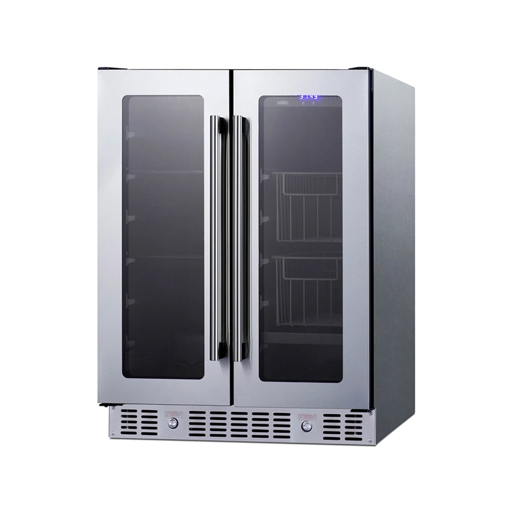 162-ALFD24WBVCSSPAN 4.6 cu ft Dual Zone Undercounter Produce Refrigerator w/ Glass Doors - Stainl...