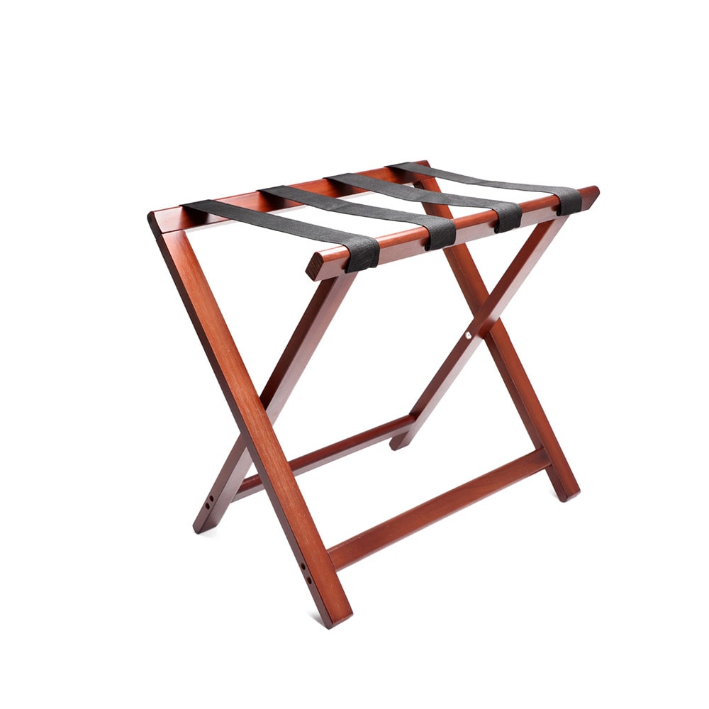 607-LRWSTD01 Folding Luggage Rack w/ 2 1/4" Black Straps - 22"W x 14"D x 20"H...
