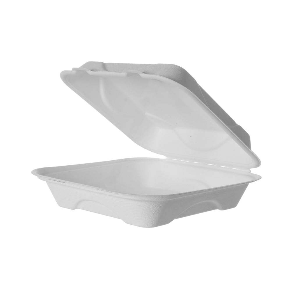 188-EPHC91 Hinged Lid Food Container - 9" x 9" x 3", Molded Fiber