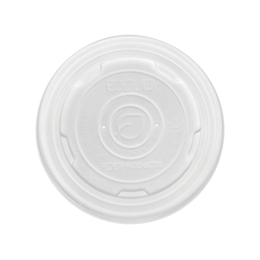 188-EPECOLIDSPS World Art™ EcoLid® Flat Lid - PLA, White