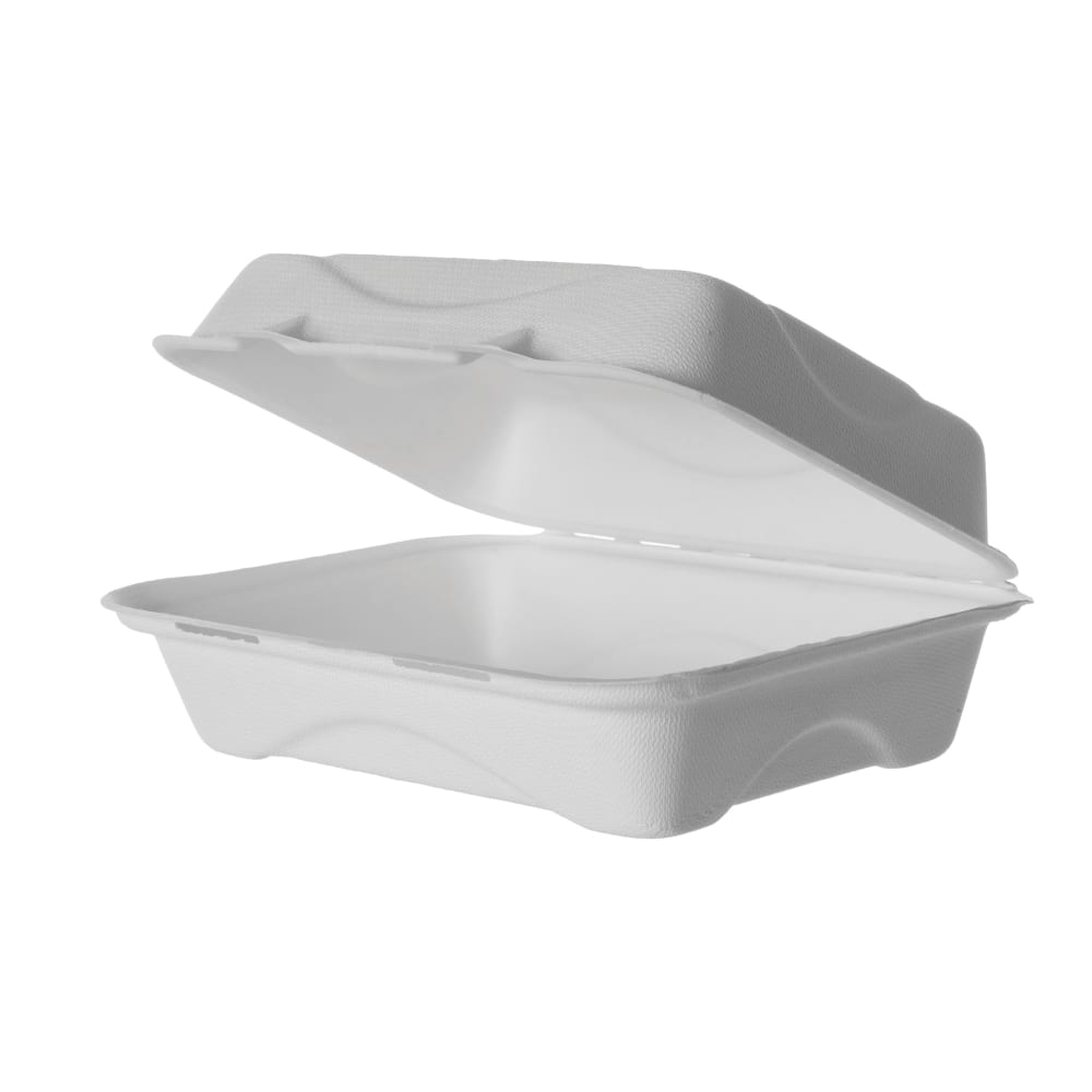 188-EPHC96 Hinged Lid Food Container - 9" x 6" x 3", Molded Fiber