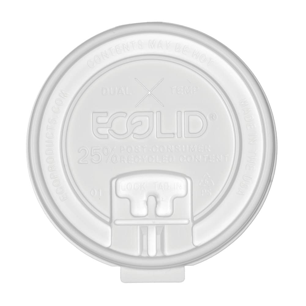 188-EPHCLDTR BlueStripe™ Dual-Temp® Flat Lid for 10 to 20 oz Hot Cups - Polystyrene, Clear
