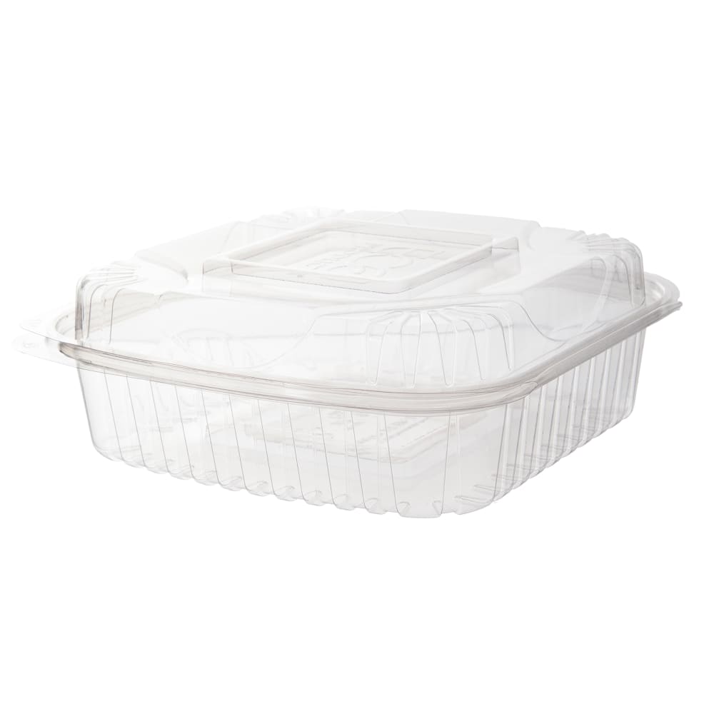 188-EPLC81 Hinged Lid Food Container - 8" x 8" x 3", PLA