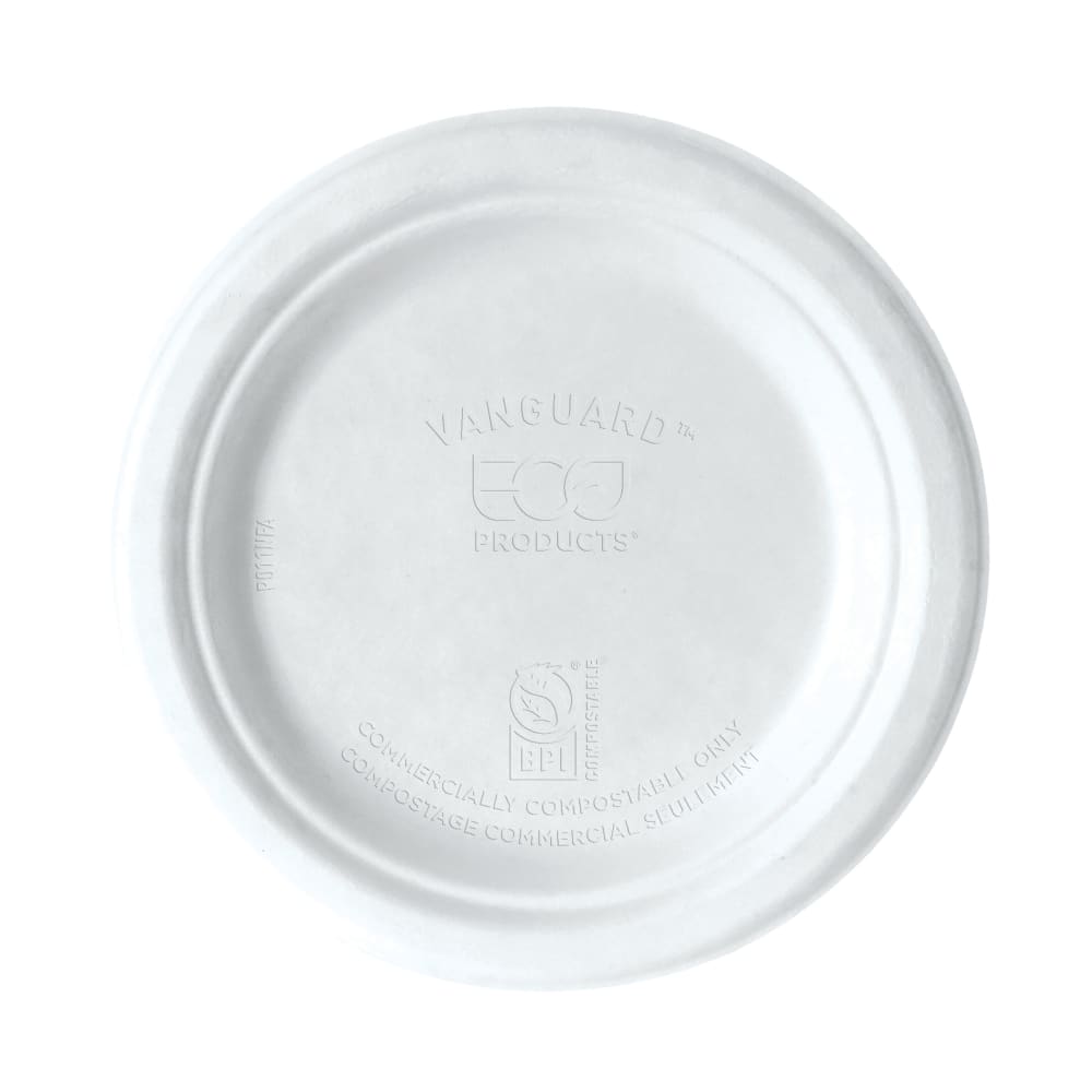 188-EPP011NFA Vanguard® WorldView™ 7" Round Disposable Plate - Molded Fiber, White