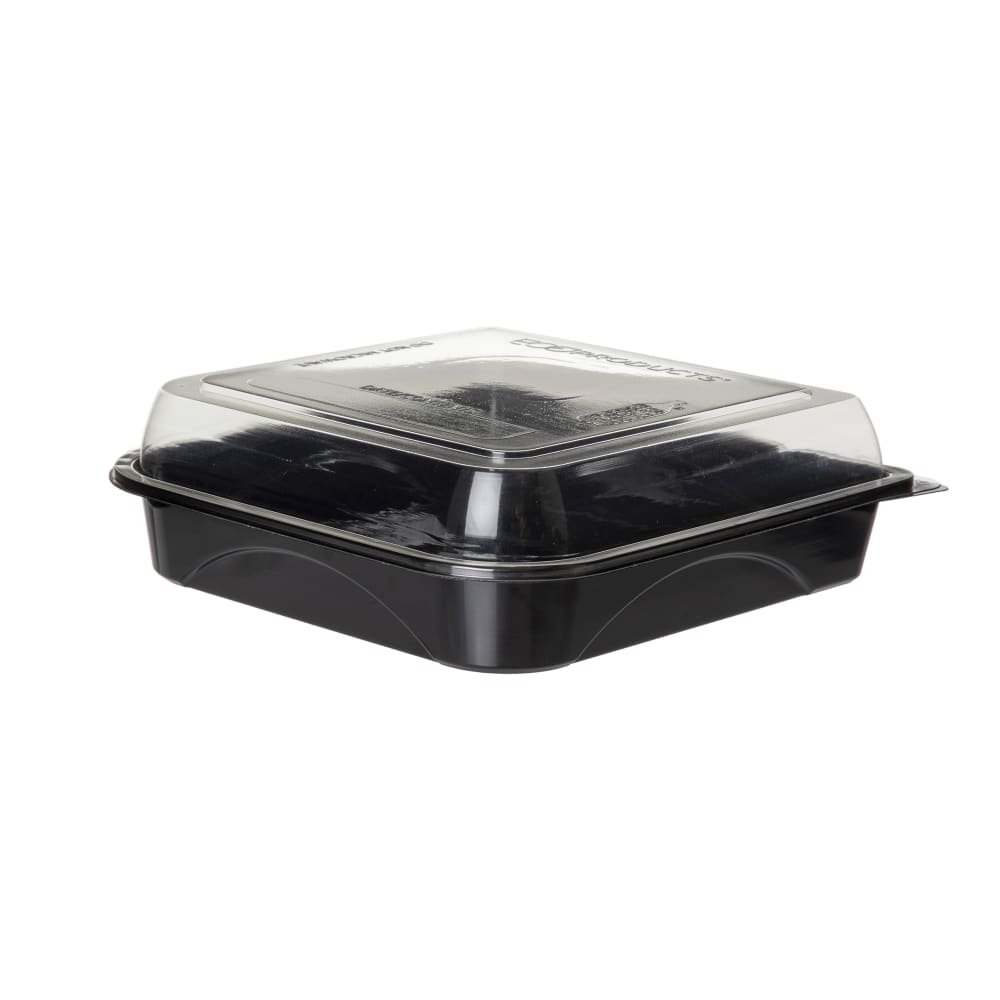 188-EPPTOR9 42 oz BlueStripe™  Take-Out Container - PET, Black