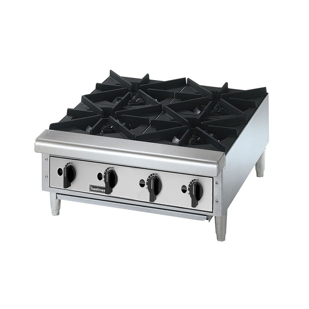 853-TMHP4NG 24" Gas Hotplate w/ (4) Burners & Manual Controls, Convertible