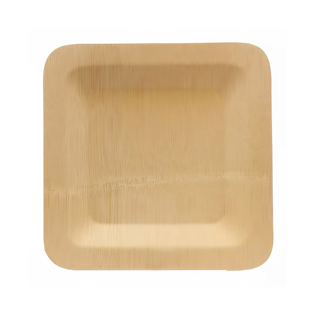 229-123456 5" Square Disposable Plate, Bamboo