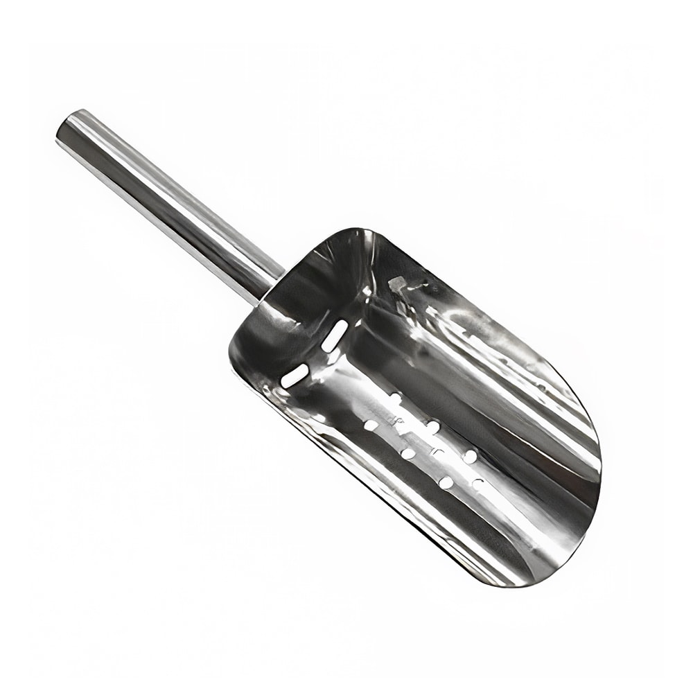 229-BSC1216 16 oz Round Ice Scoop w/ Drainage Holes - Stainless Steel