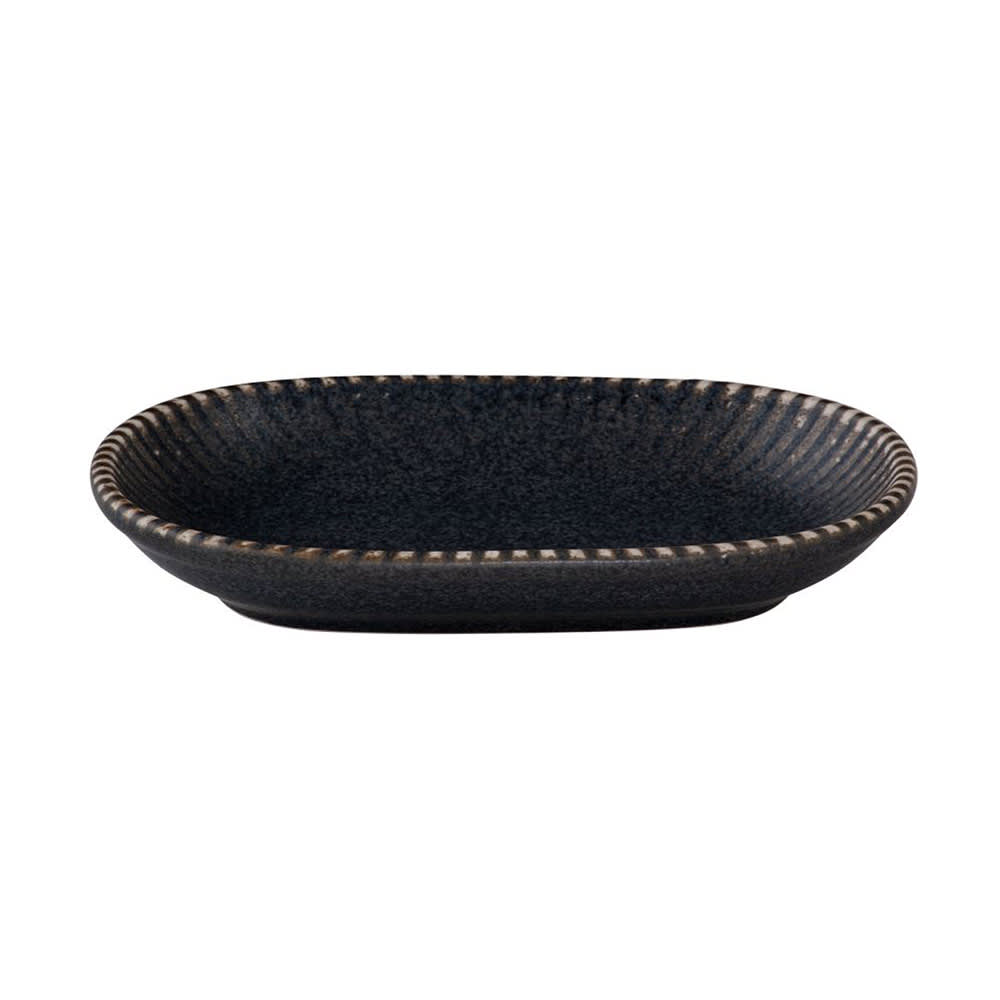 106-5315969 7" x 11" Oval Reckless Platter - Fine China, Black