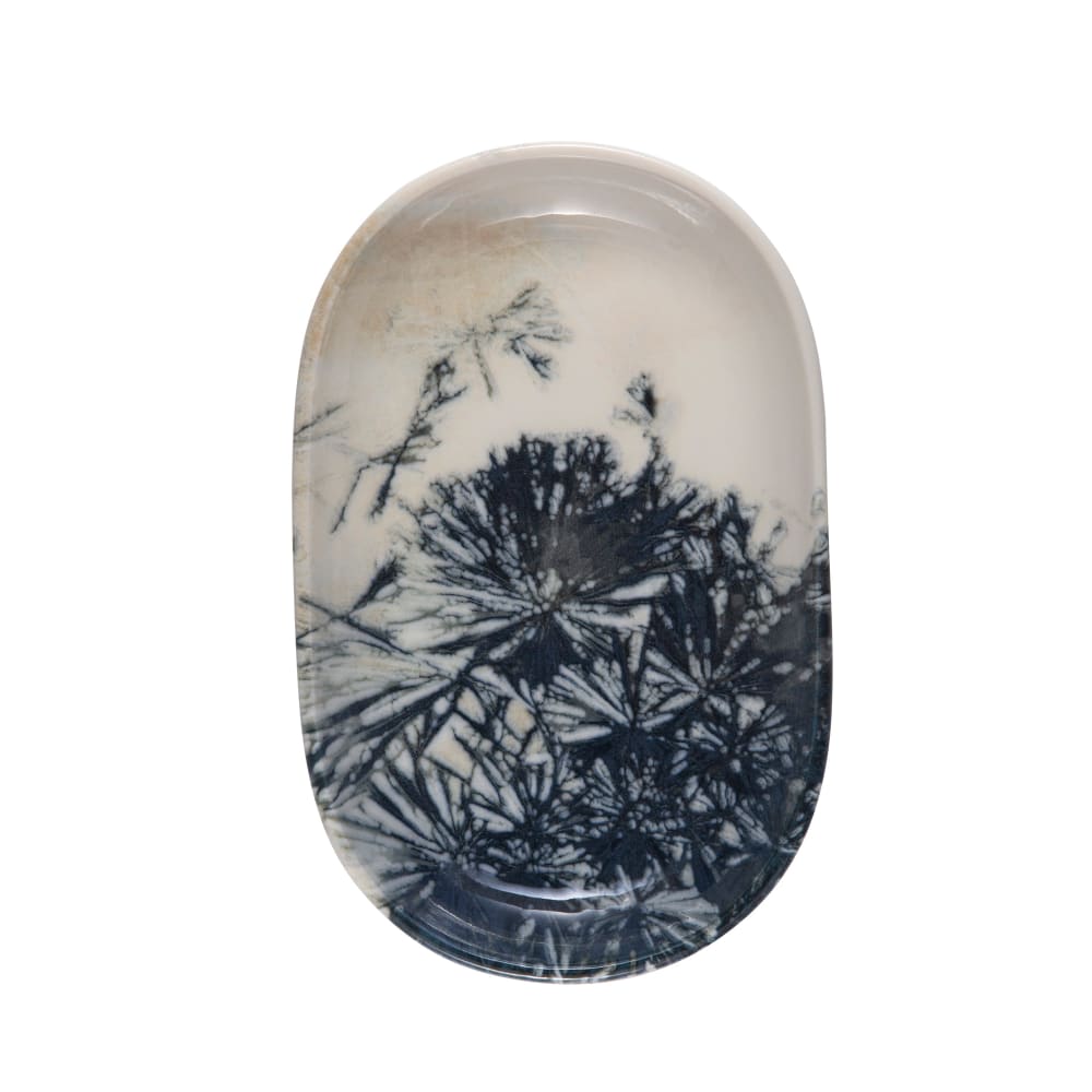 106-5316114 6" x 9 3/16" Oval Aventurin Platter - Fine China, Blue