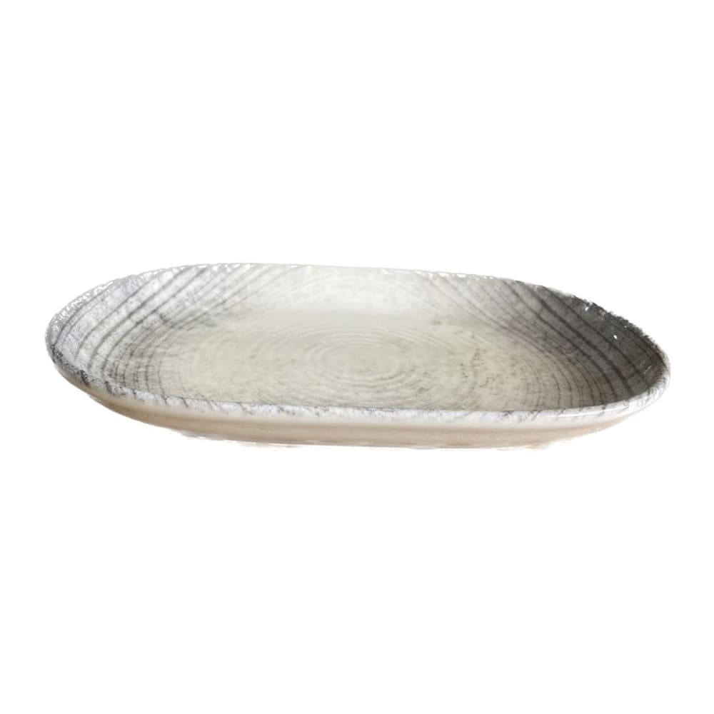 106-5316195 7 3/16" x 11 3/16" Oval Fume Platter - Fine China, Black